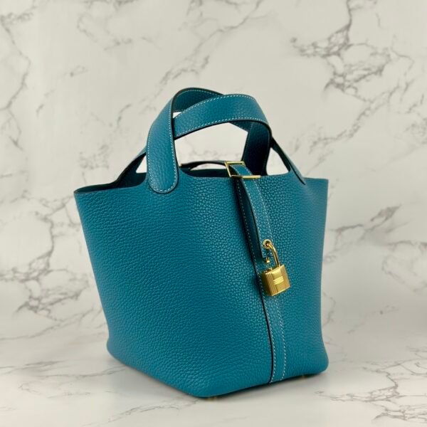wsxc1723828480281_1 Taiwan Hermes Picotin 18CM Clemence Leather CC75 Blue Jean Gold Hardware