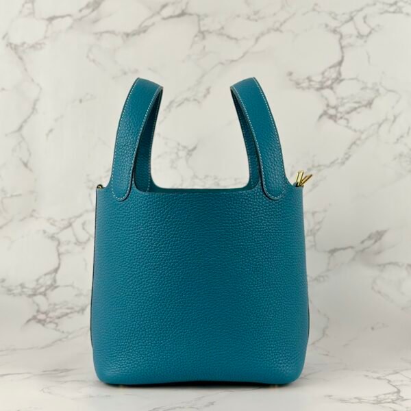 wsxc1723828480281_2 Taiwan Hermes Picotin 18CM Clemence Leather CC75 Blue Jean Gold Hardware