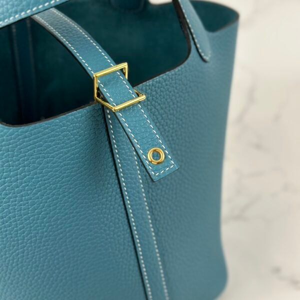 wsxc1723828480281_3 Taiwan Hermes Picotin 18CM Clemence Leather CC75 Blue Jean Gold Hardware