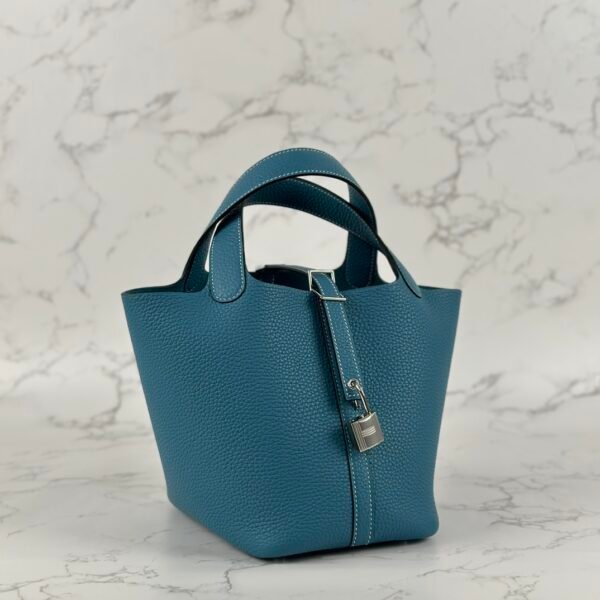 wsxc1723828483116_2 Hermes Bag Price Clemence Leather Picotin 18CM CK75 Blue Jean Silver Hardware