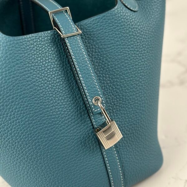 wsxc1723828483116_3 Hermes Bag Price Clemence Leather Picotin 18CM CK75 Blue Jean Silver Hardware