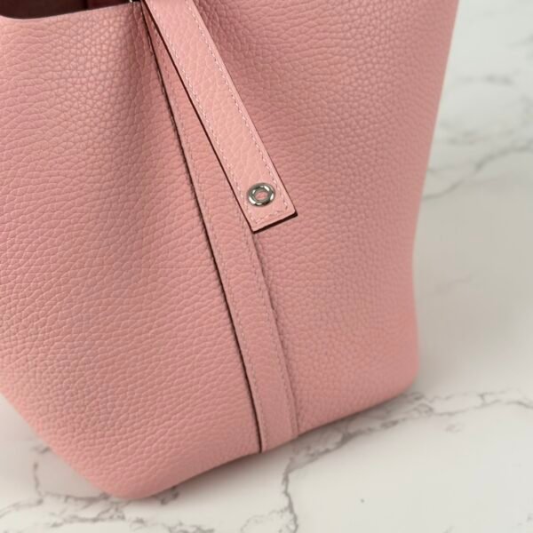 wsxc1723829637833_5 Russia Moscow Hermes Picotin 18CM Clemence Leather 3Q Rose Sakura Silver Hardware