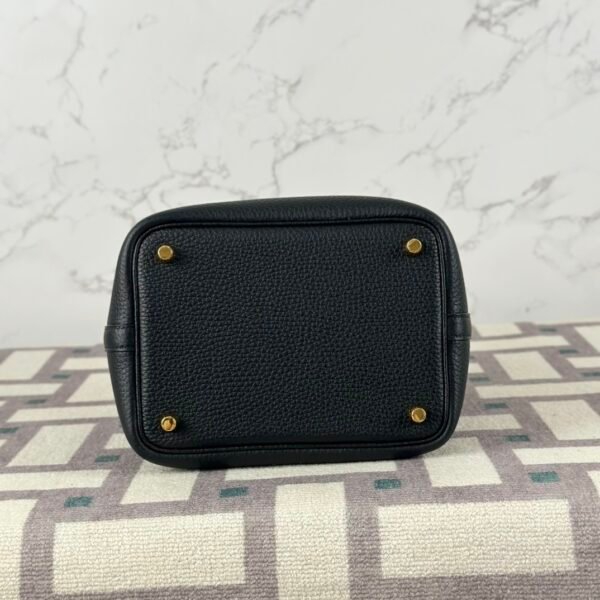Hermes Bag Price Picotin 18CM Clemence Leather CC89 Noir Gold Hardware