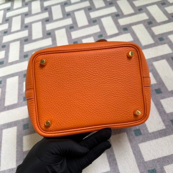 UK London Hermes Picotin 18CM CC93 Orange Clemence Leather Gold Hardware