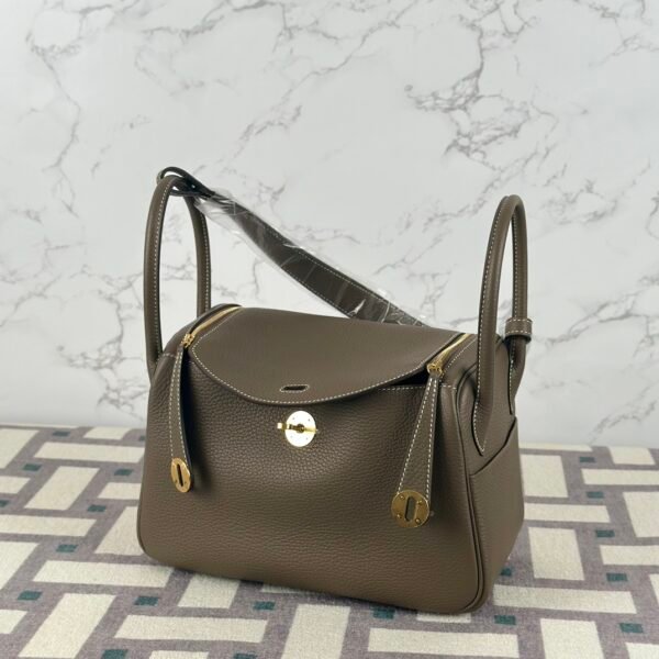 Canada Toronto Hermes Lindy 26CM Clemence Leather CC18 Etoupe Gold Hardware