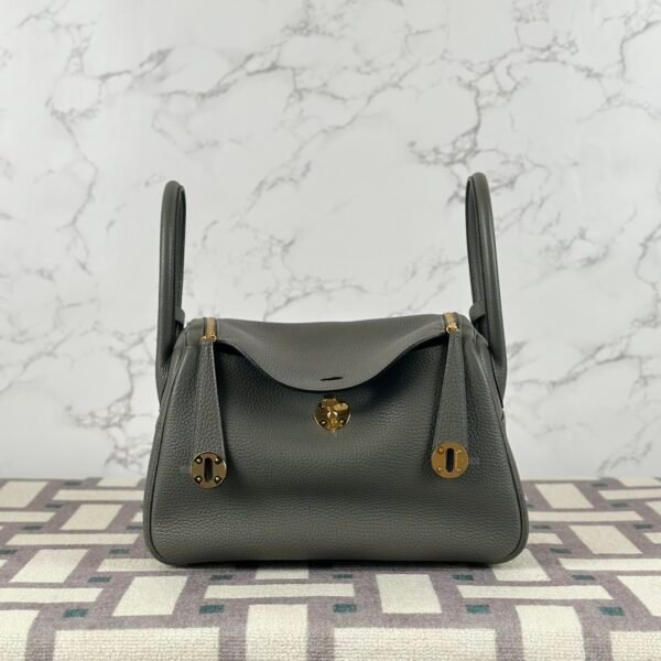 wsxc1724164315457_0 Russia Moscow Hermes Lindy 26CM Clemence Leather 0L Gris Meyer Gold Hardware