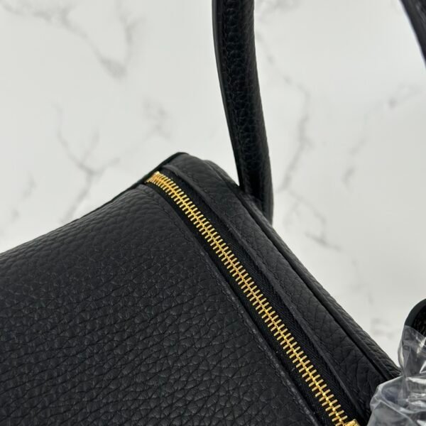 USA New York Hermes Clemence Leather Lindy 26CM CC89 Noir Gold Hardware