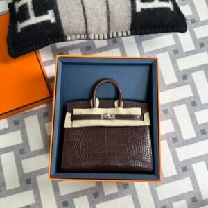 Canada Ottawa Hermes Havana Matte Alligator Crocodile Birkin Sellier 20CM Silver Hardware