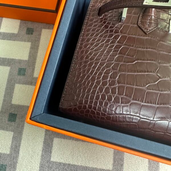 Canada Ottawa Hermes Havana Matte Alligator Crocodile Birkin Sellier 20CM Silver Hardware