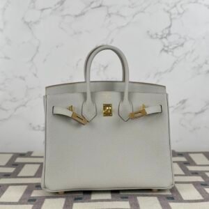 wsxc1724941126045_0 Handmade Hermes Togo Leather Birkin 25CM CC80 Gris Pearl Gold Hardware