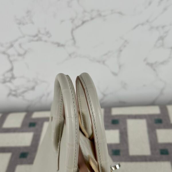 Hermes Bag Price Birkin Touch 25CM Matte Alligator Crocodile / Togo 8L Beton Silver Hardware