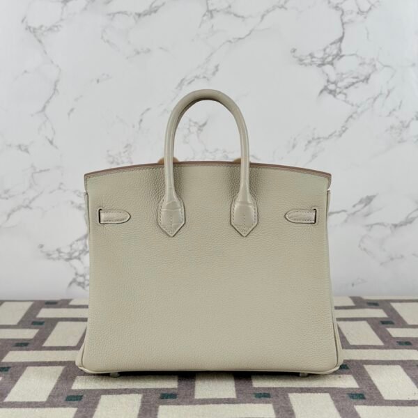 Hermes Bag Price Birkin Touch 25CM Matte Alligator Crocodile / Togo 8L Beton Silver Hardware