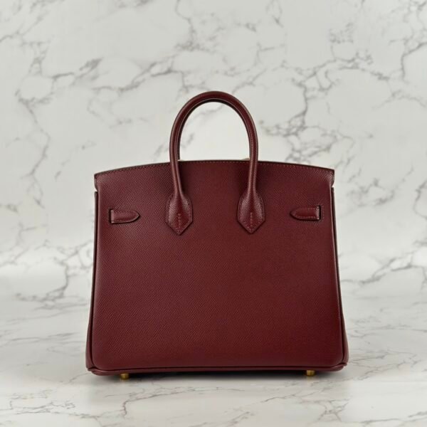 UK London Hermes Epsom Leather Birkin 25CM CC55 Rouge H Gold Hardware