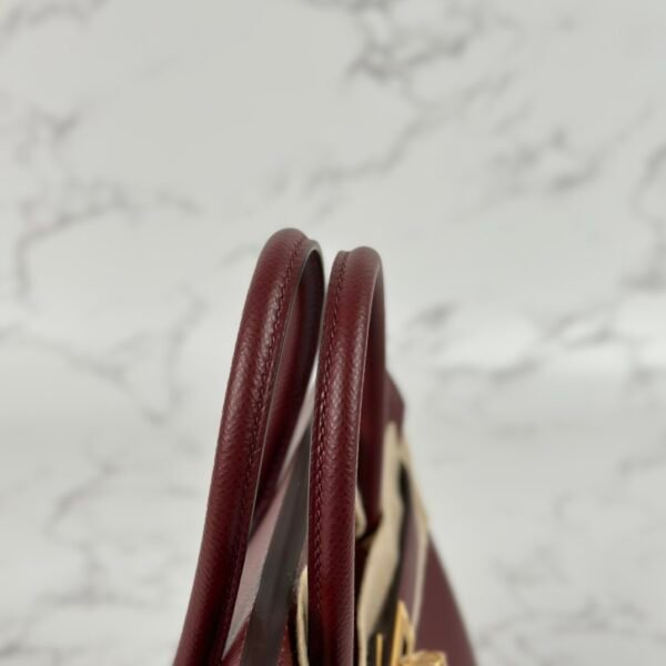 UK London Hermes Epsom Leather Birkin 25CM CC55 Rouge H Gold Hardware