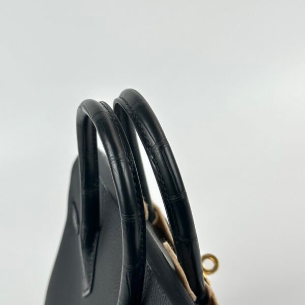 UB Hermes Birkin Touch 25CM Matte Alligator / Togo Leather CC89 Noir Gold Hardware