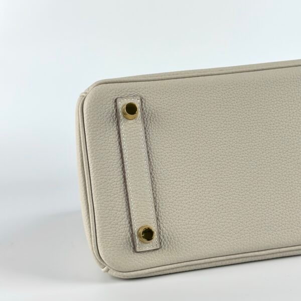 UB Hermes Bag Birkin 25CM Togo Leather CC10 Craie Gold Hardware