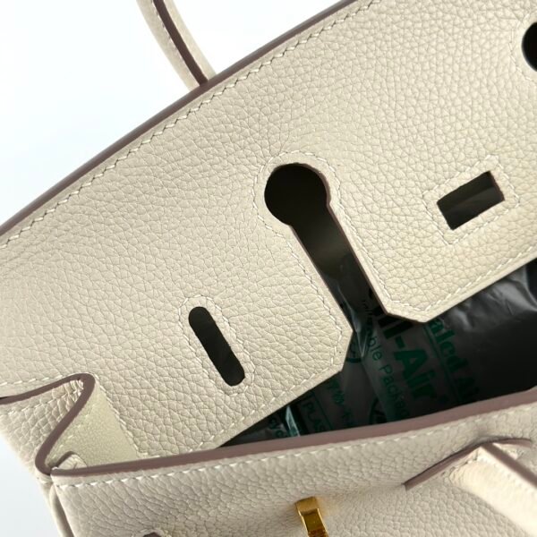 UB Hermes Bag Birkin 25CM Togo Leather CC10 Craie Gold Hardware