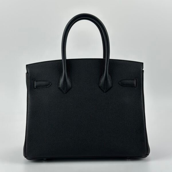Hermes Bag Images Birkin 30CM Togo Leather CK89 Noir Silver Hardware
