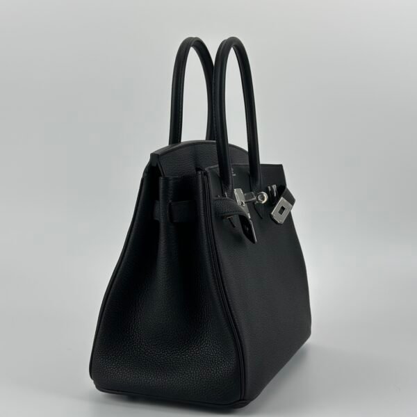 Hermes Bag Images Birkin 30CM Togo Leather CK89 Noir Silver Hardware