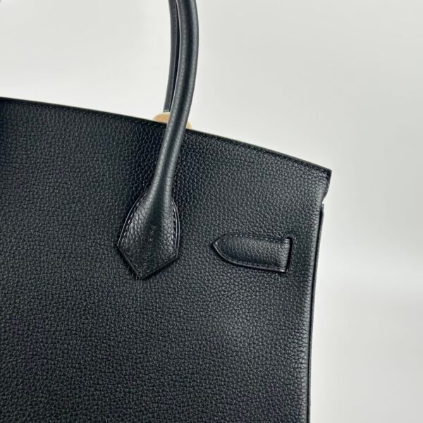 Hermes Bag Images Birkin 30CM Togo Leather CK89 Noir Silver Hardware