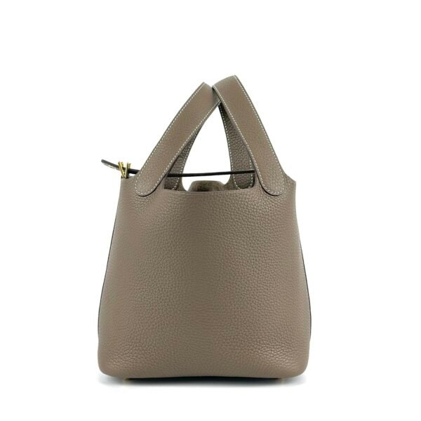 Hermes Picotin Bag 18CM CC18 Etoupe Clemence Leather Gold Hardware