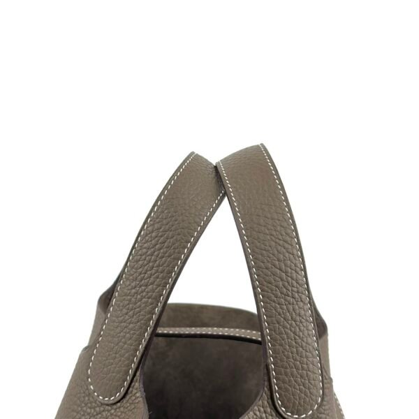 Hermes Picotin Bag 18CM CC18 Etoupe Clemence Leather Gold Hardware