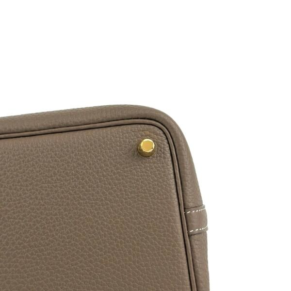 Hermes Picotin Bag 18CM CC18 Etoupe Clemence Leather Gold Hardware