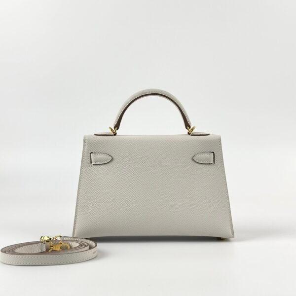 USA Washington Hermes Mini Kelly 19CM Epsom Leather M4 Gris Pale Gold Hardware