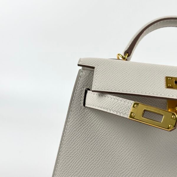 USA Washington Hermes Mini Kelly 19CM Epsom Leather M4 Gris Pale Gold Hardware