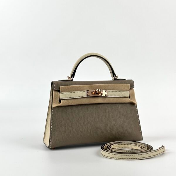wsxc1725463207240_1 Hong Kong Hermes Epsom Mini Kelly 19CM M8 Gris Asphalt / 10 Craie Rose Gold Hardware