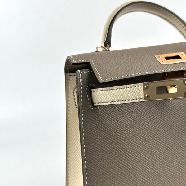 wsxc1725463207240_5 Hong Kong Hermes Epsom Mini Kelly 19CM M8 Gris Asphalt / 10 Craie Rose Gold Hardware