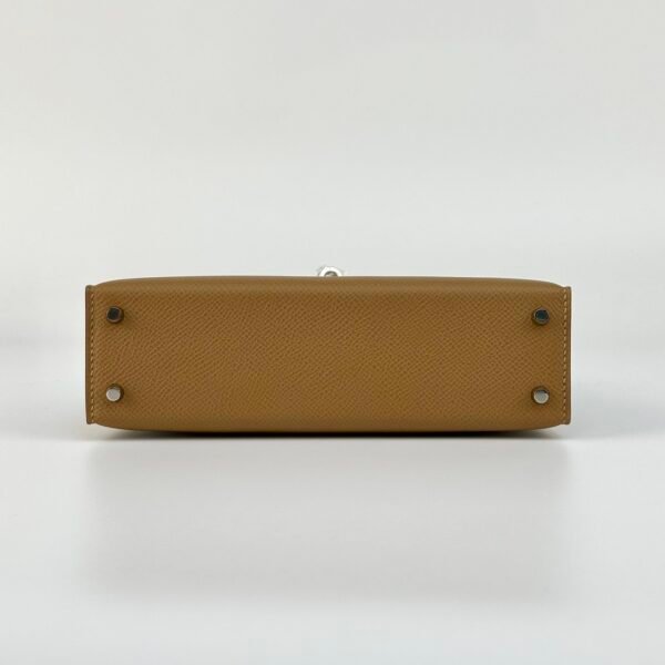 UK London Hermes Epsom Leather Mini Kelly 19CM 0M Chai Silver Hardware