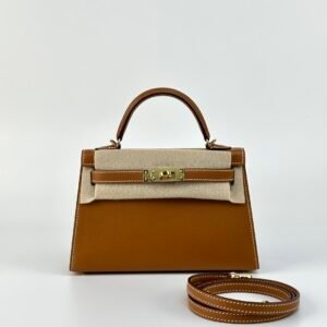 Hermes Bag Images Mini Kelly 19CM CC37 Gold Epsom Leather Gold Hardware