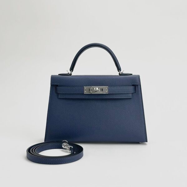 wsxc1726074095502_0 Hermes Bag Price Mini Kelly 19CM Epsom Leather CK73 Blue Saphir Silver Hardware
