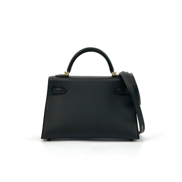 Saudi Arabia Riyadh Hermes Epsom Leather CC89 Noir Mini Kelly 19CM Gold Hardware