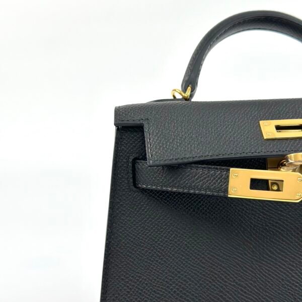 Saudi Arabia Riyadh Hermes Epsom Leather CC89 Noir Mini Kelly 19CM Gold Hardware