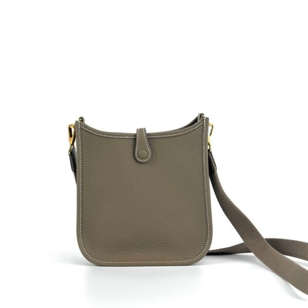 UK London Hermes CC18 Etoupe Grey Clemence Leather Mini Evelyne 18CM Gold Hardware