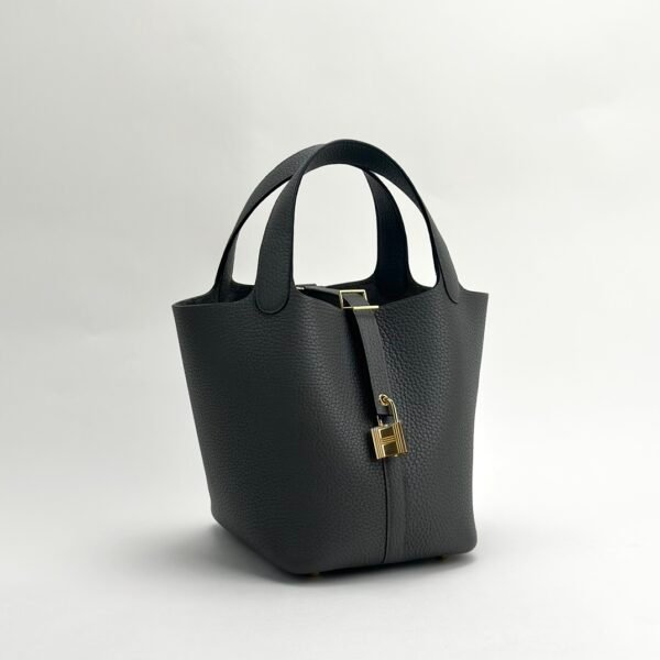 USA Los Angeles Hermes 0LGris Meyer Clemence Leather Picotin 18CM Gold Hardware