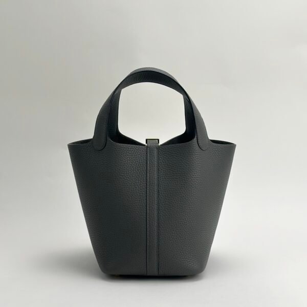 USA Los Angeles Hermes 0LGris Meyer Clemence Leather Picotin 18CM Gold Hardware