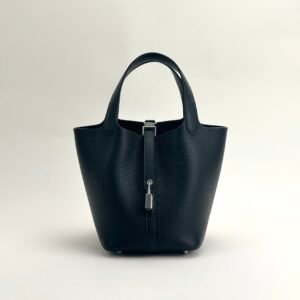 wsxc1727101791095_0 Canada Toronto Hermes CK89 Noir Clemence Leather Picotin 18CM Silver Hardware