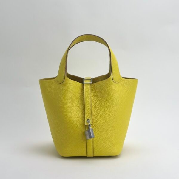 Hermes Picotin18 Women’s Bag Clemence Leather 9R Lime Silver Hardware