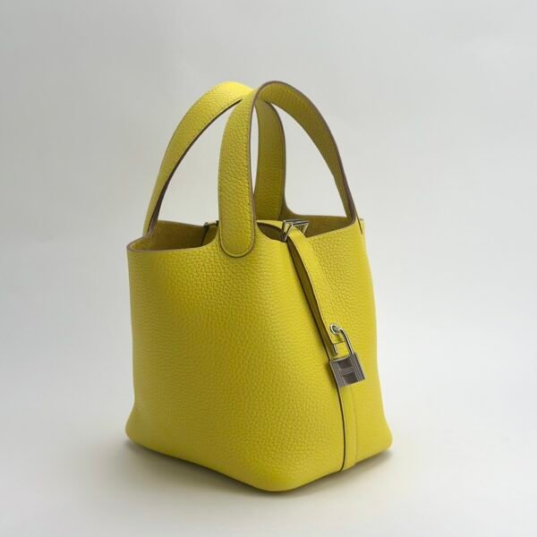 Hermes Picotin18 Women’s Bag Clemence Leather 9R Lime Silver Hardware