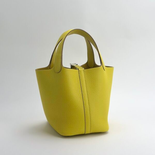Hermes Picotin18 Women’s Bag Clemence Leather 9R Lime Silver Hardware
