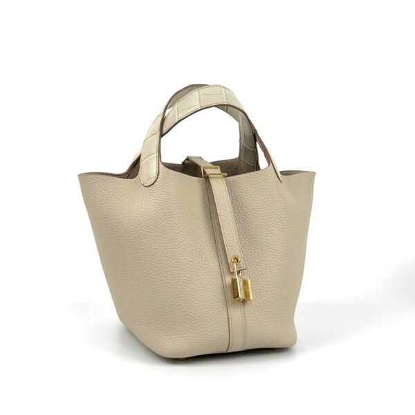 wsxc1727101798114_0 Australia Sydney Hermes Picotin Touch 18CM 8L Beton Clemence / Matte Crocodile Gold Hardware