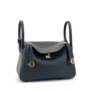Hermes Bag Price Clemence Leather 2Z Blue Nuit Lindy 26CM Gold Hardware