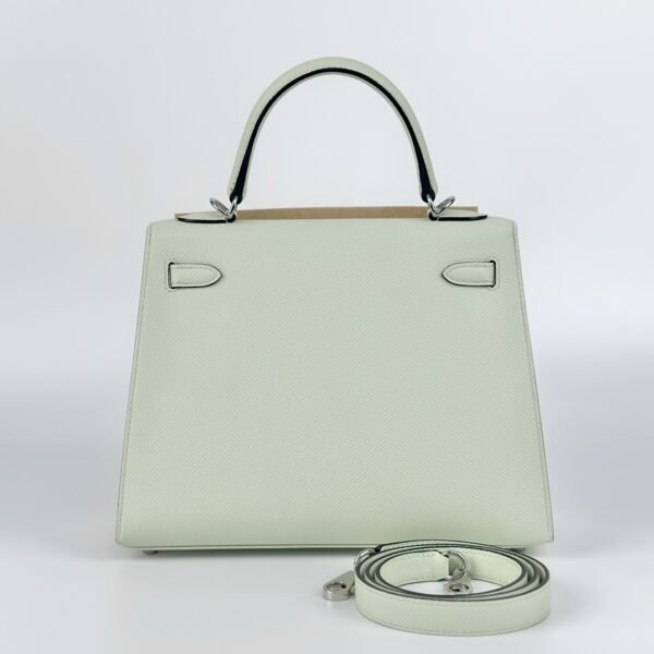 USA New York Hermes Epsom Leather Kelly Sellier 25CM 0S Vert Fizz Silver Hardware