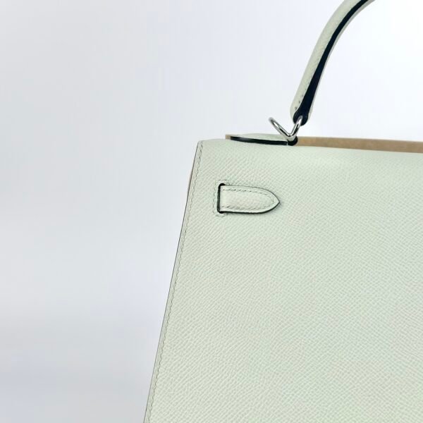 USA New York Hermes Epsom Leather Kelly Sellier 25CM 0S Vert Fizz Silver Hardware