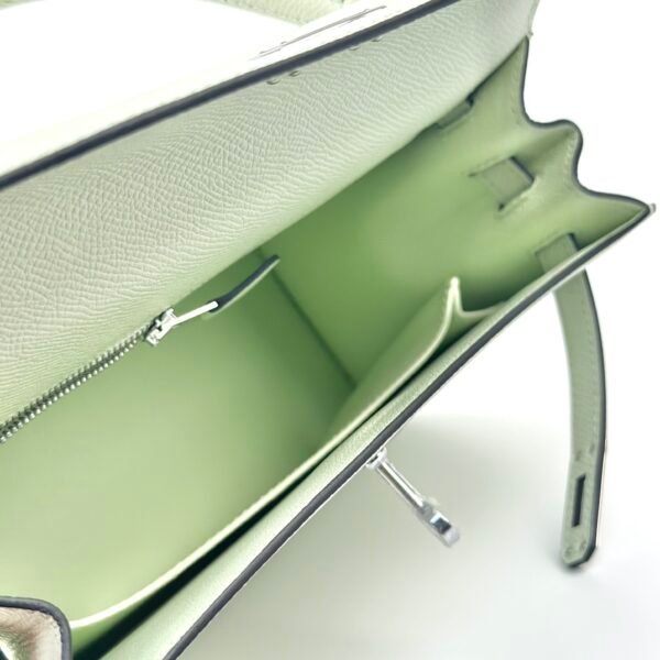 USA New York Hermes Epsom Leather Kelly Sellier 25CM 0S Vert Fizz Silver Hardware