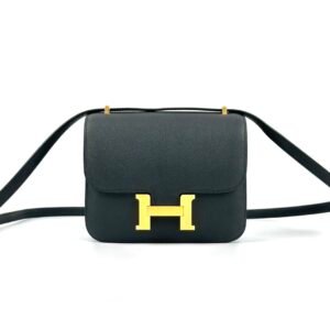 Hermes Bag Images Epsom Leather Constance 18CM CC89 Noir Gold Hardware