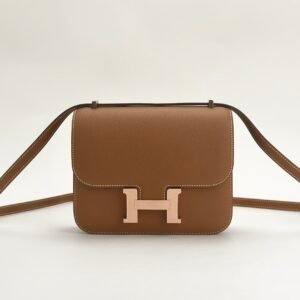 Hermes Bag Price Constance 18CM CC37 Gold Epsom Leather Rose Gold Hardware